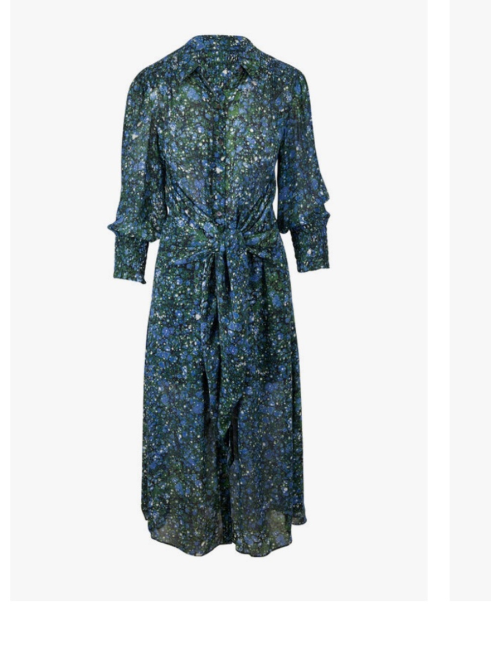 VERONICA BEARD Mirren Blue & Green Marble Print Dress Size 6